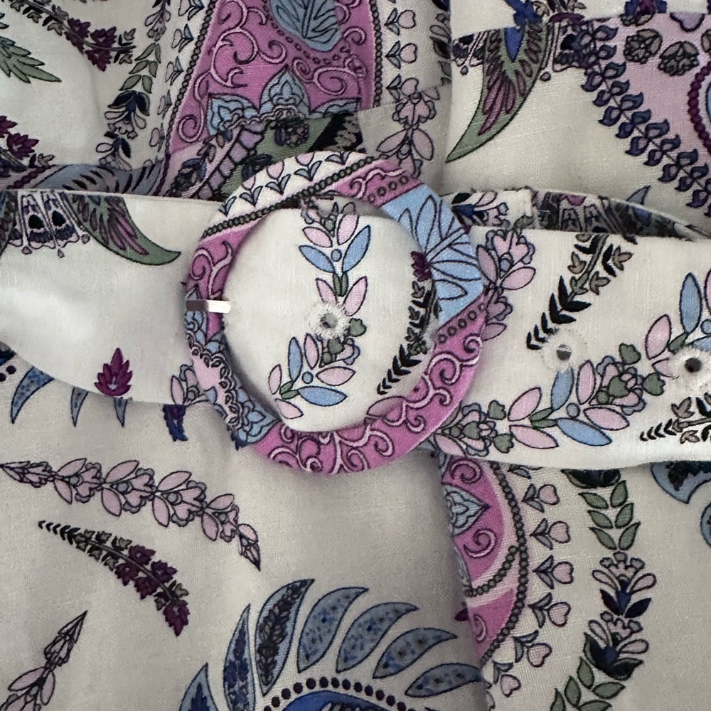 LOFT paisley belted dress in linen - Picture 3 of 4